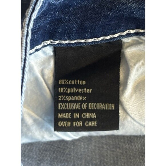 SUZANNE BETRO Denim Embroidered Flare Leg Crop Jeans Women 10 Mid Rise Stretch - Picture 10 of 15